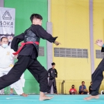 Para Atlet Pencak Silat Kabupaten Bangkalan saat mengikuti kejurkab.