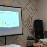 PAPARAN: Direktur MSI Nanang Haromain merilis hasil survei kandidat potensial Pilkada Sidoarjo 2024, Selasa (14/5/2024). Foto: MUSTAIN/ BANGSAONLINE
