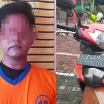 DPO maling motor yang diamankan polisi. Foto kanan, barang bukti motor yang dicuri.