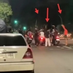 Tangkapan layar sekelompok pemuda diduga gangster bersajam