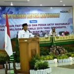 Penyuluhan kepada masyarakat dengan Tema Meningkatkan Partisipasi dan Peran Aktif masyarakat guna mewujudkan Pemilu Tahun 2019.