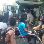 Faskes Klinik Pratama Polres Probolinggo Kota menggelar vaksinasi terhadap ratusan pelajar dan santri, Jumat (15/10).