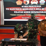 Danrem 084/BJ, Brigjen TNI Widjanarko, saat menutup TMMD ke-113 di Bangkalan.