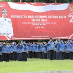 Upacara bendera dalam peringatan Hari Otoda ke-28 di Kota Kediri. Foto: Ist