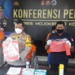 Kapolres Mojokerto Kota AKBP Bogiek Sugiyarto saat rilis pers.