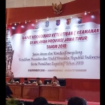 Pakde Karwo saat memimpin rakor Forkopimda se-Jawa Timur di Convention Hall Grand City, Surabaya, Selasa (6/11).