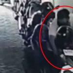 Tangkapan layar rekaman CCTV di Puskesmas Gunung Anyar saat pelaku melancarkan aksi pencurian motor milik sopir ambulan.