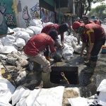 Sebanya 1.400 Satgas dikerahkan untuk pengerukan selokan yang terbagi dalam lima rayon, masing-masing Surabaya Barat, Timur, Utara, Selatan dan Pusat. 