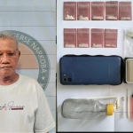 Tersangka M (63) dan barang bukti narkoba yang diamankan. Foto: Ist.