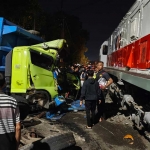 kondisi perlintasan saat insiden tertempernya truk oleh KA 408 Commuter Line Dhoho relasi Kertosono-Malang.