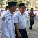 Menristekdikti Mohamad Nasir saat kunjungan ke Jember, Kamis (10/10).