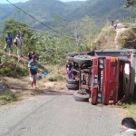 Kondisi truk yang rusak parah.