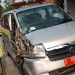 Mobil Siaga Desa (MSD) milik Desa/Kecamatan Plandaan yang ringsek.