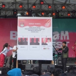 Simulasi pencoblosan saat Beragagam Fest di Bojonegoro.