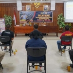 Suasana Pelatihan Pemantapan Komunikasi Publik di Aula Hayam Wuruk Mapolres Mojokerto Kota, Jumat (29/1/21).