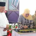 Gubernur Khofifah saat meresmikan MTs Sains Salahuddin Wahid Tebuireng Puteri disaksikan KH Abdul Hakim Mahfudz (Gus Kikin) dan Nyai Hj Farida Salahuddin Wahid.