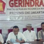 Ketua DPD Partai Gerindra DKI Jakarta, Muhammad Taufik mengumumkan tiga nama yang bakal diusung sebagai Cagub dalam keterangan persnya, Selasa (26/4) di Kantor DPD Gerindra DKI, Jakarta Pusat.