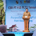 Peresmian gedung perpustakaan digital dengan bahan bangunan dari abu sisa pembakaran batu bara di Kota Pekanbaru.