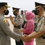 Kapolres Jombang, AKBP Moh Nurhidayat, saat memimpin giat serah terima jabatan.