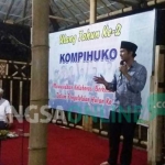 Bupati Emil saat memberikan sambutan di Paseban Huko. foto: HERMAN S/ BANGSAONLINE