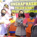 Kapolsek Sedati, Iptu Agnis J Manurung saat pers rilis.