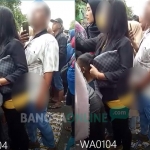 Kolase tangkapan layar dari video yang beredar di media sosial, menunjukkan aksi seorang pria diduga melakukan tindakan cabul terhadap wanita di depannya.
