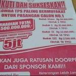 Brosur lomba TPS peraih suara terbanyak paslon nomer 1 yang beredar di Medsos. foto: zaenal abidin/BANGSAONLINE