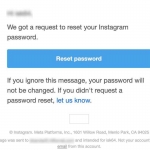 Tangkapan layar email reset password dari Instagram yang telah dilaporkan oleh para penggunanya dalam beberapa hari ini.