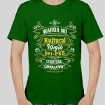 Meme kaos bertuliskan “NU Kultural Wajib Ber-PKB, NU Struktural Sakkarepmu" yang kini jadi pembicaraan warga NU.