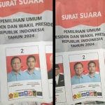 Screenshot video yang menunjukkan surat suara pilpres di Desa Banjarejo, Kecamatan Bancar, Kabupaten Tuban sudah tercoblos paslon 02.