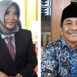 Dirut PDAM Giri Tirta Gresik Siti Aminatus Zariyah (kiri) dan Mantan Dirut PDAM Giri Tirta Gresik Muhammad (kanan). (foto: SYUHUD/ BANGSAONLINE)