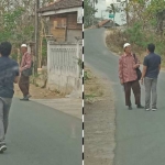Tersangka (mengenakan peci) saat hendak diamankan.