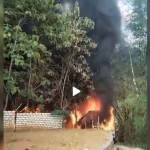 Tangkapan layar kebakaran sumur tua di Desa Sidoharjo, Kecamatan Senori, Tuban.