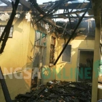 Lokasi kebakaran di Rumah Sakit Bhayangkara, Kediri. foto: ARIF KURNIAWAN/ BANGSAONLINE