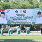 TERAPKAN PROKES: Suasana Upacara HSN 2020 yang digelar di Alun-Alun Sidoarjo, Kamis (22/10/2020). (foto: ist)