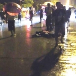 Korban ketika di lokasi kejadian.