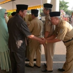 Halal Bihalal Bupati Tuban bersama Jajaran Forkopimda di Halaman Pemkab Tuban. foto: GUNAWAN WIHANDONO/ BANGSAONLINE