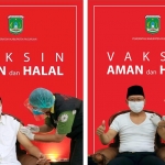 Bupati Pasuruan H. M. Irsyad Yusuf dan Ketua DPRD Sudiono Fauzan saat disuntik vaksin Covid-19.