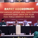 Rapat koordinasi yang digelar KPU Jatim.