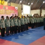 Pelantikan pengurus KONI Pamekasan periode 2021-2025 di Mandhapa Agung Ronggosukowati.
