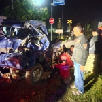 Kondisi mobil pick up yang ditabrak KA Rapih Doho di Ngadiluwih. 