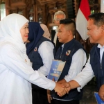 Gubernur Khofifah saat berada di Pendopo Agung Ponorogo.