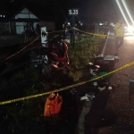 TKP kecelakaan yang menewaskan 1 orang di Blitar.