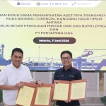Penandatanganan perjanjian kerja sama terkait Pemanfaatan Pipa Transmisi Gas Bumi Ruas Batang-Cirebon-Kandang Haur Timur (Cisem II).