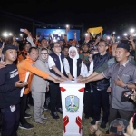 Gubernur Khofifah saat melaunching logo dan kick off rangkaian Hari Jadi ke-78 Provinsi Jawa Timur di Magetan.