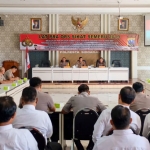 Latihan Pra Operasi (latpraops) Sikat Semeru 2019 Polresta Sidoarjo bertempat di Aula Bharadaksa Mapolresta setempat, Jumat (13/9).