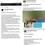 Postingan akun Facebook Friska Meila Anatasya yang menghina dan hendak menjual ibunya.