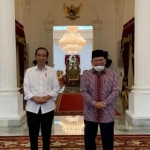 Ketua DPD RI AA LaNyalla Mahmud Mattalitti usai bertemu empat mata dengan Presiden Joko Widodo di Istana Merdeka, Rabu (13/5/2020).