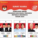 Surat suara pilpres 2024.