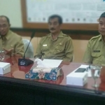 Wakil Bupati Pacitan Yudi Sumbogo saat menyampaikan hasil rapat koordinasi lintas organisasi perangkat daerah (OPD).